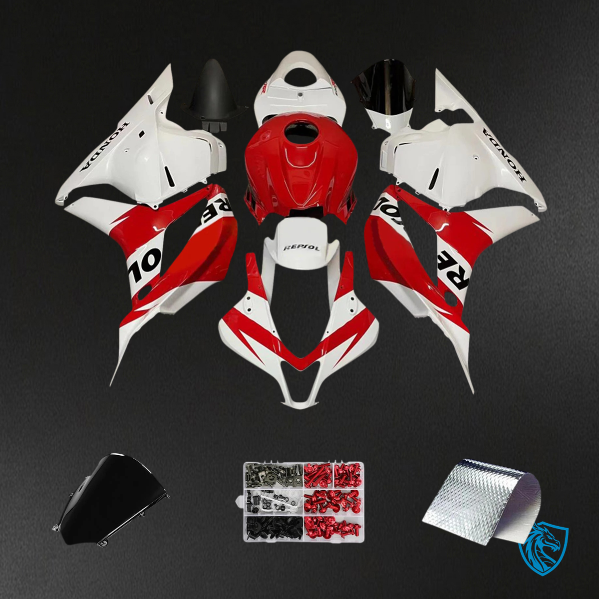 Honda CBR600RR (2007-2008) Red & White - Fairing Kit