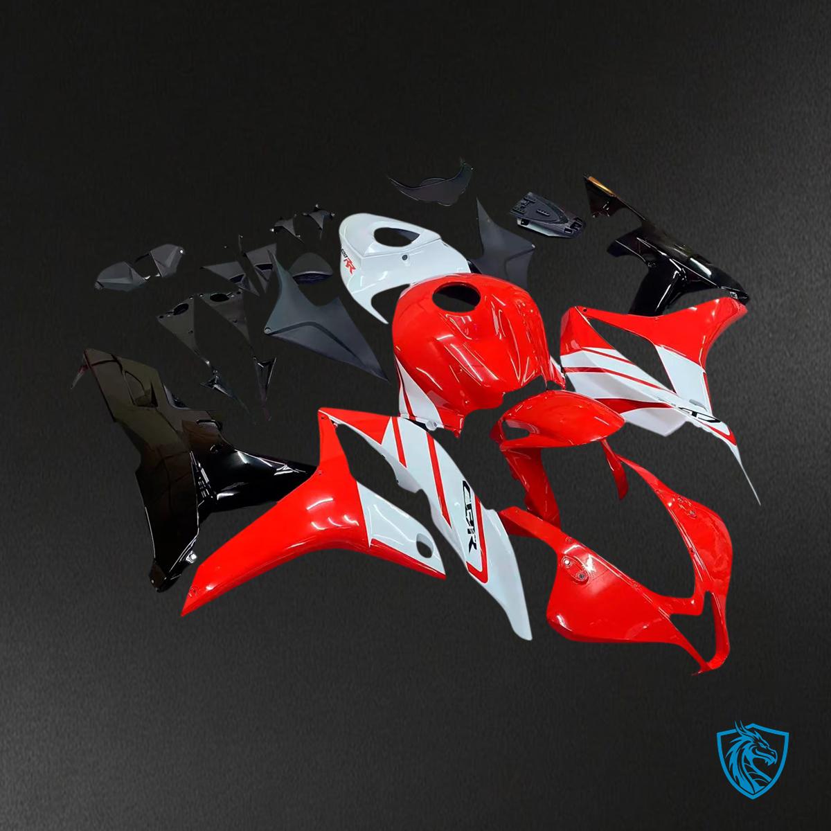 Honda CBR600RR (2007-2008) Red & White - Fairing Kit