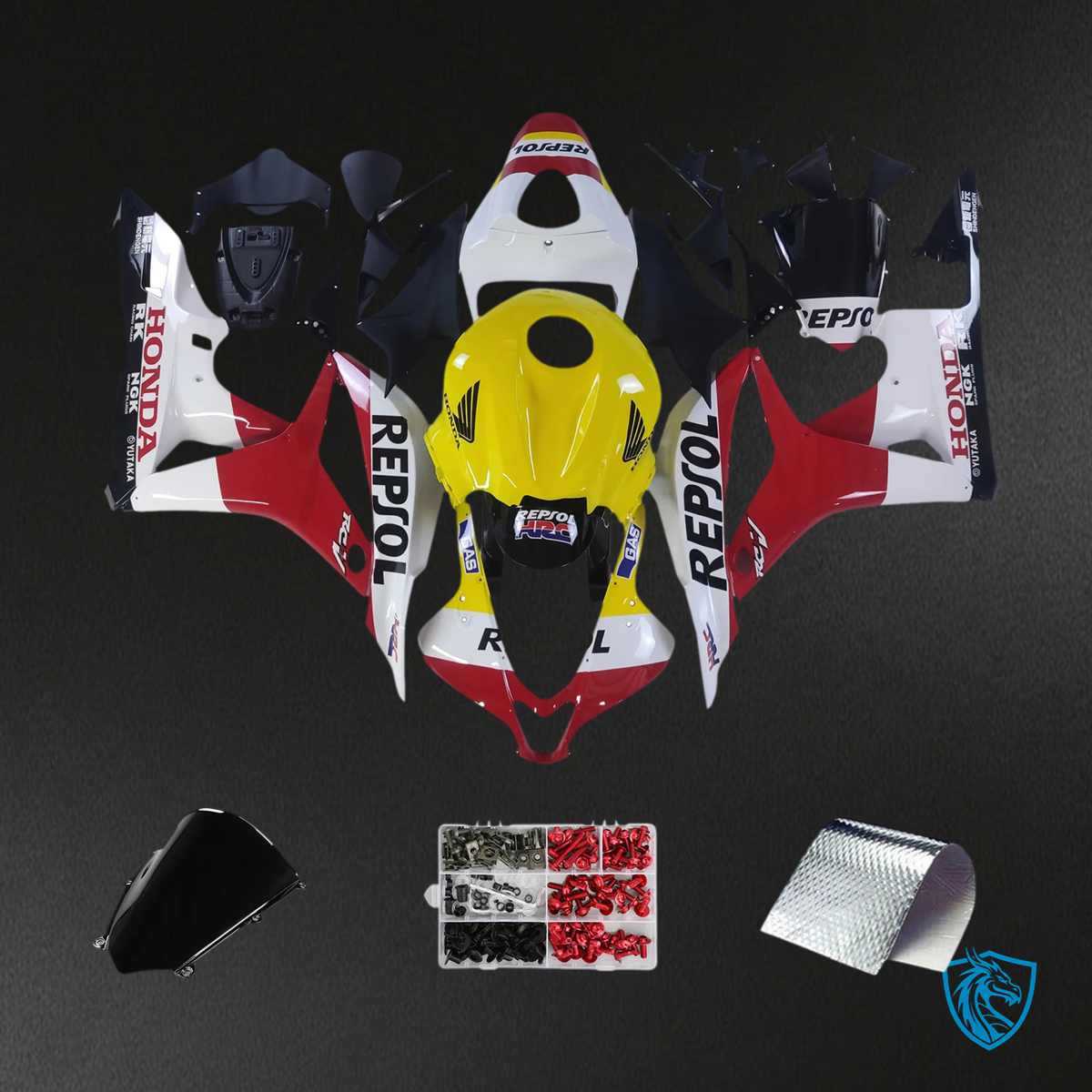 Honda CBR600RR (2007-2008) Red Yellow & White - Fairing Kit