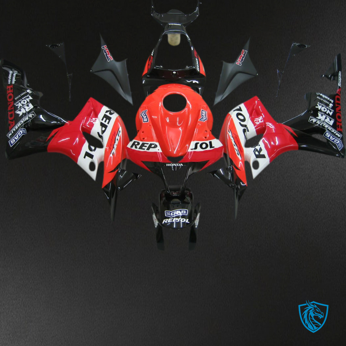 Honda CBR600RR (2007-2008) Red & Orange Repjol - Fairing Kit