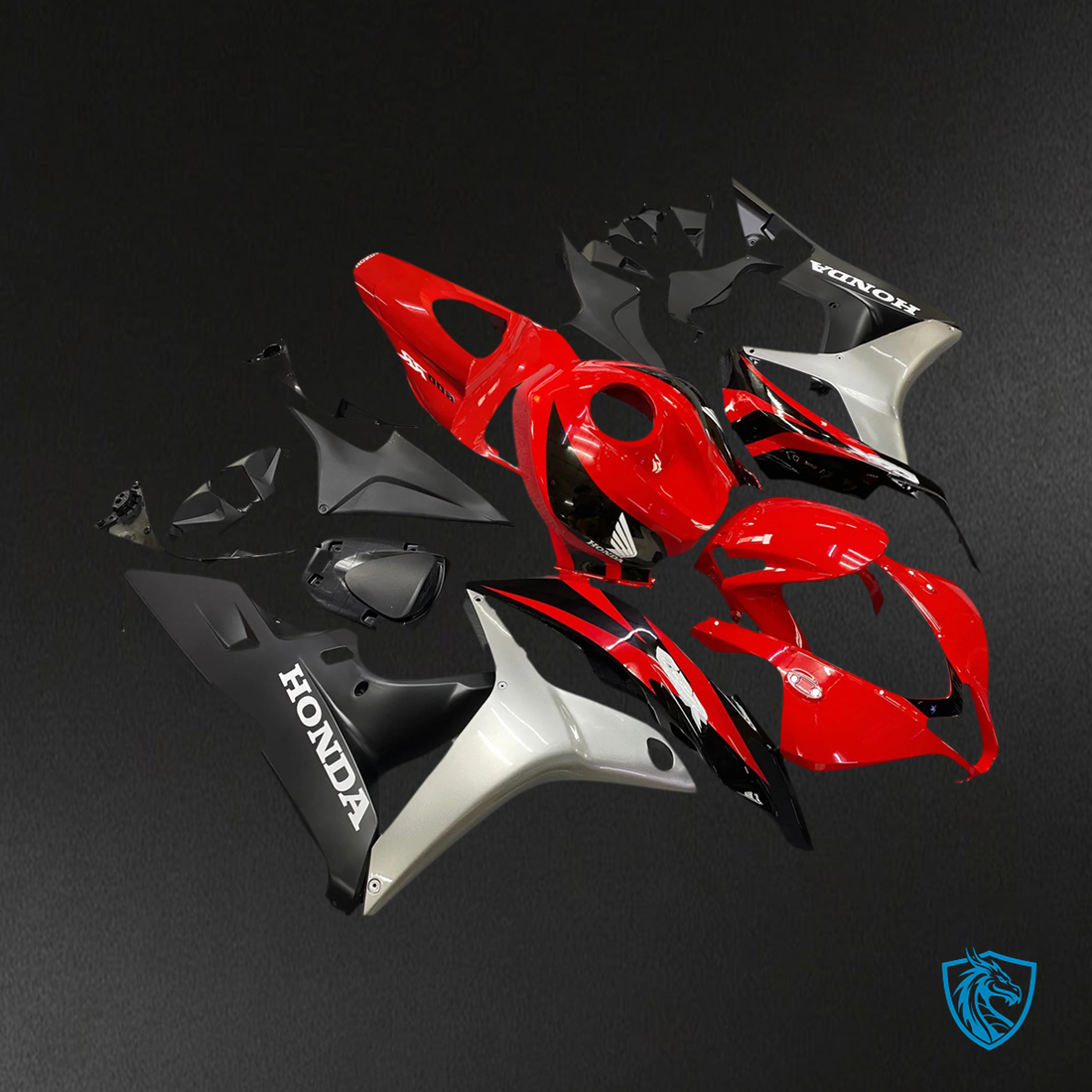 Honda CBR600RR (2007-2008) Red & Silver - Fairing Kit
