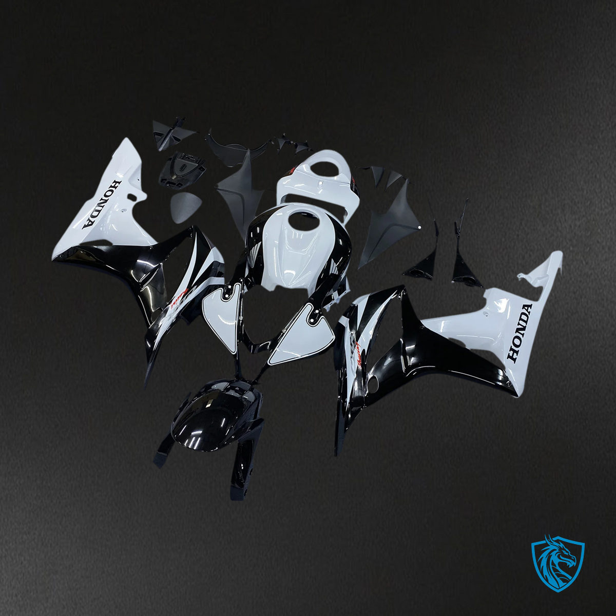 Honda CBR600RR (2007-2008) White & Black - Fairing Kit