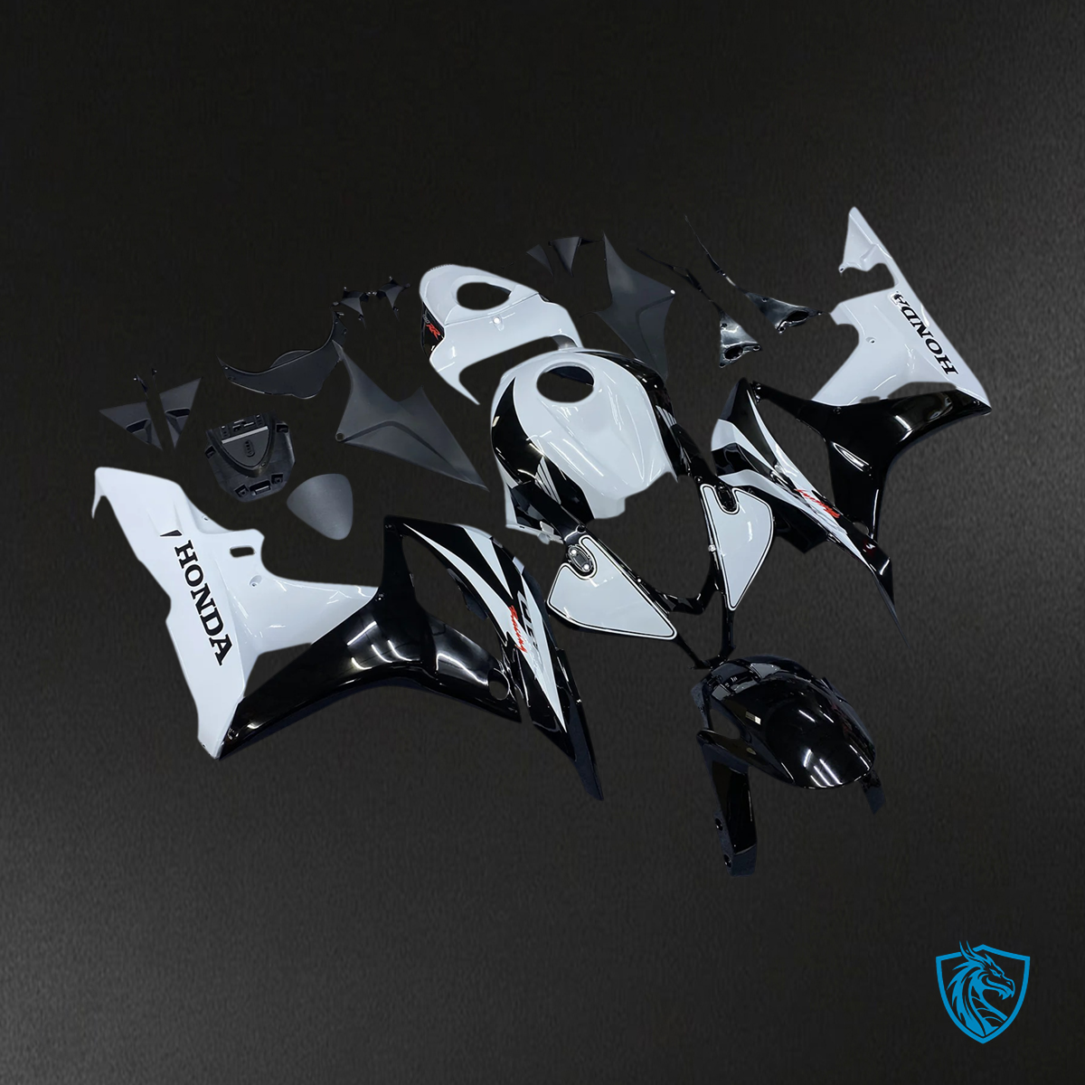 Honda CBR600RR (2007-2008) White & Black - Fairing Kit