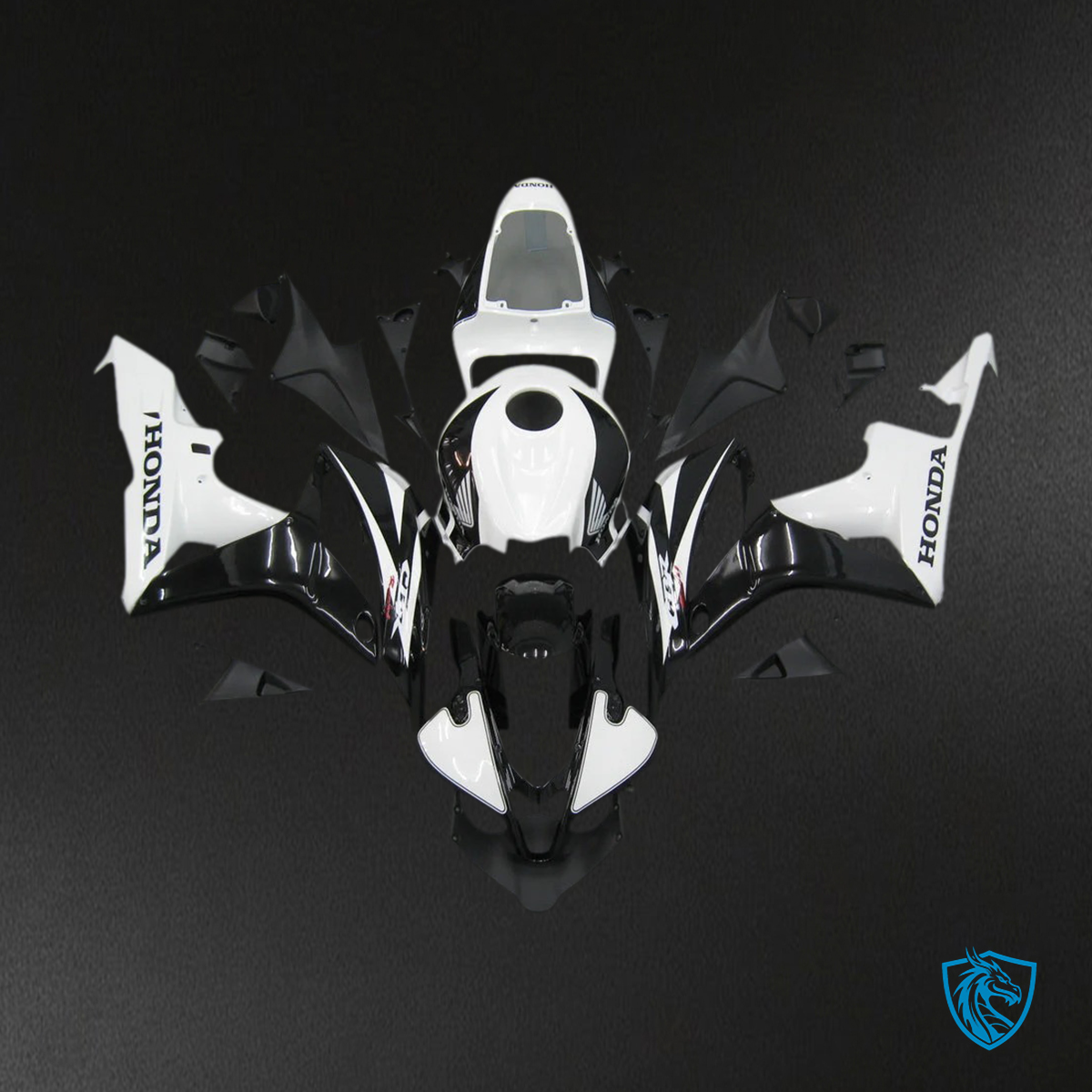 Honda CBR600RR (2007-2008) White & Black - Fairing Kit