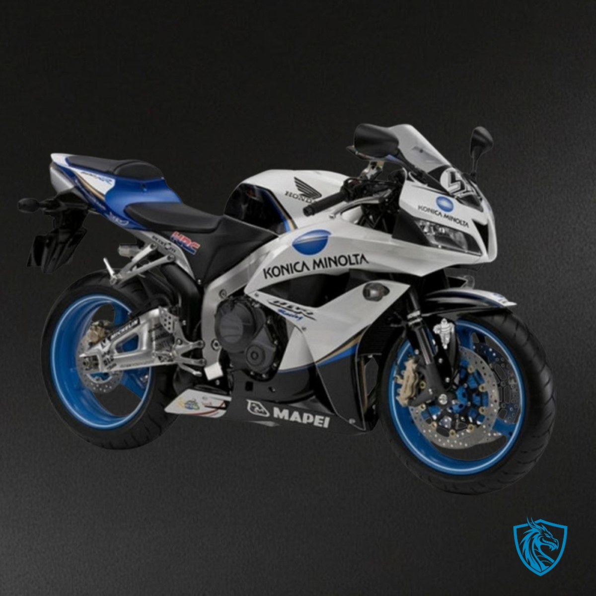 Honda CBR600RR (2007-2008) White & Black Konica Minolta Fairing Kit | ABS Bodywork