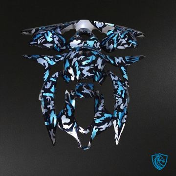 Honda CBR600RR (2009-2012) Black & Blue Camo - Custom ABS Fairing Kit