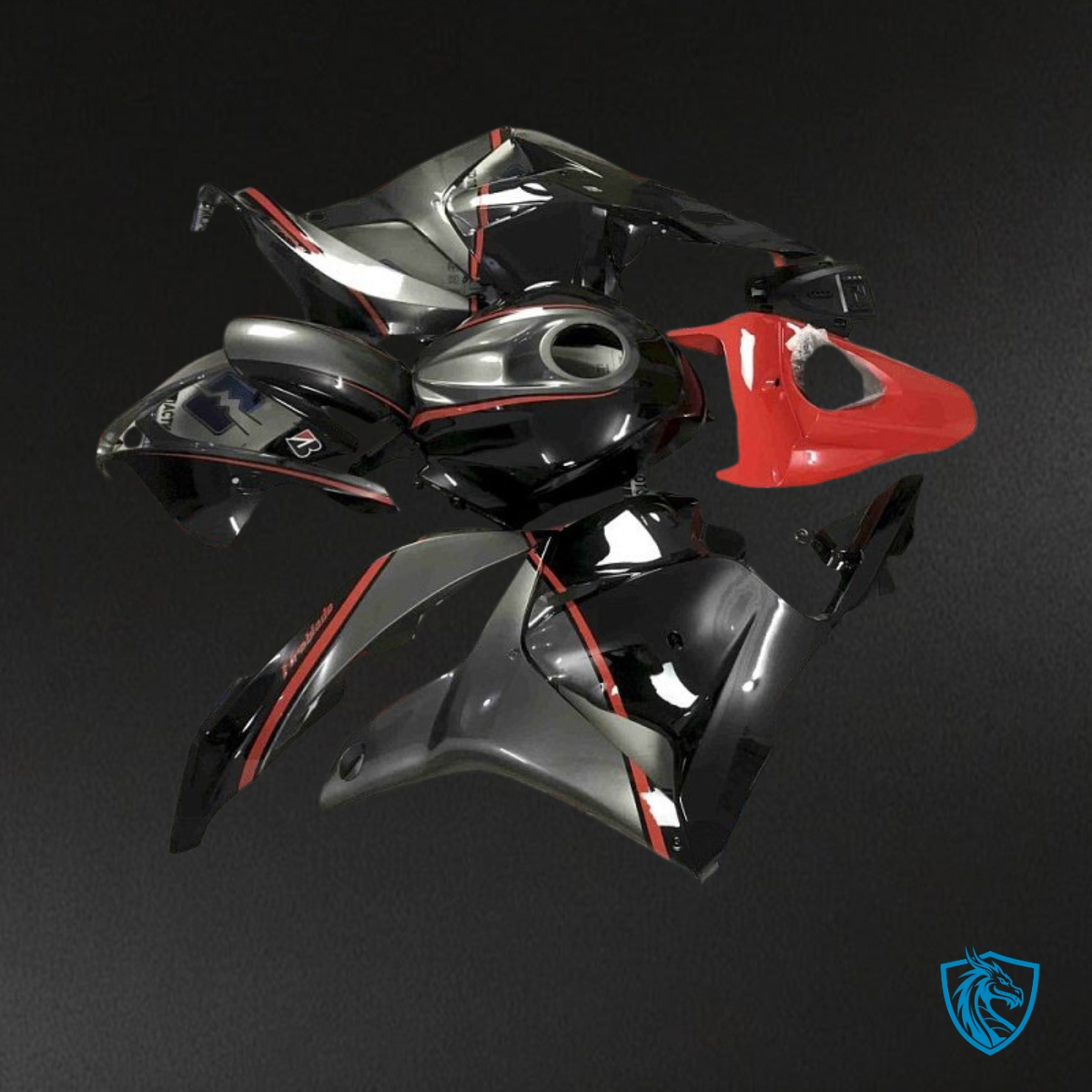 Honda CBR600RR (2009-2012) Black & Gray Fairing Kit – Aftermarket ABS Bodywork