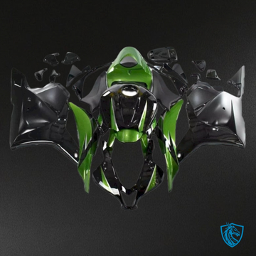 Honda CBR600RR (2009-2012) Black & Green No Logo Fairing Kit - Aftermarket ABS Bodywork