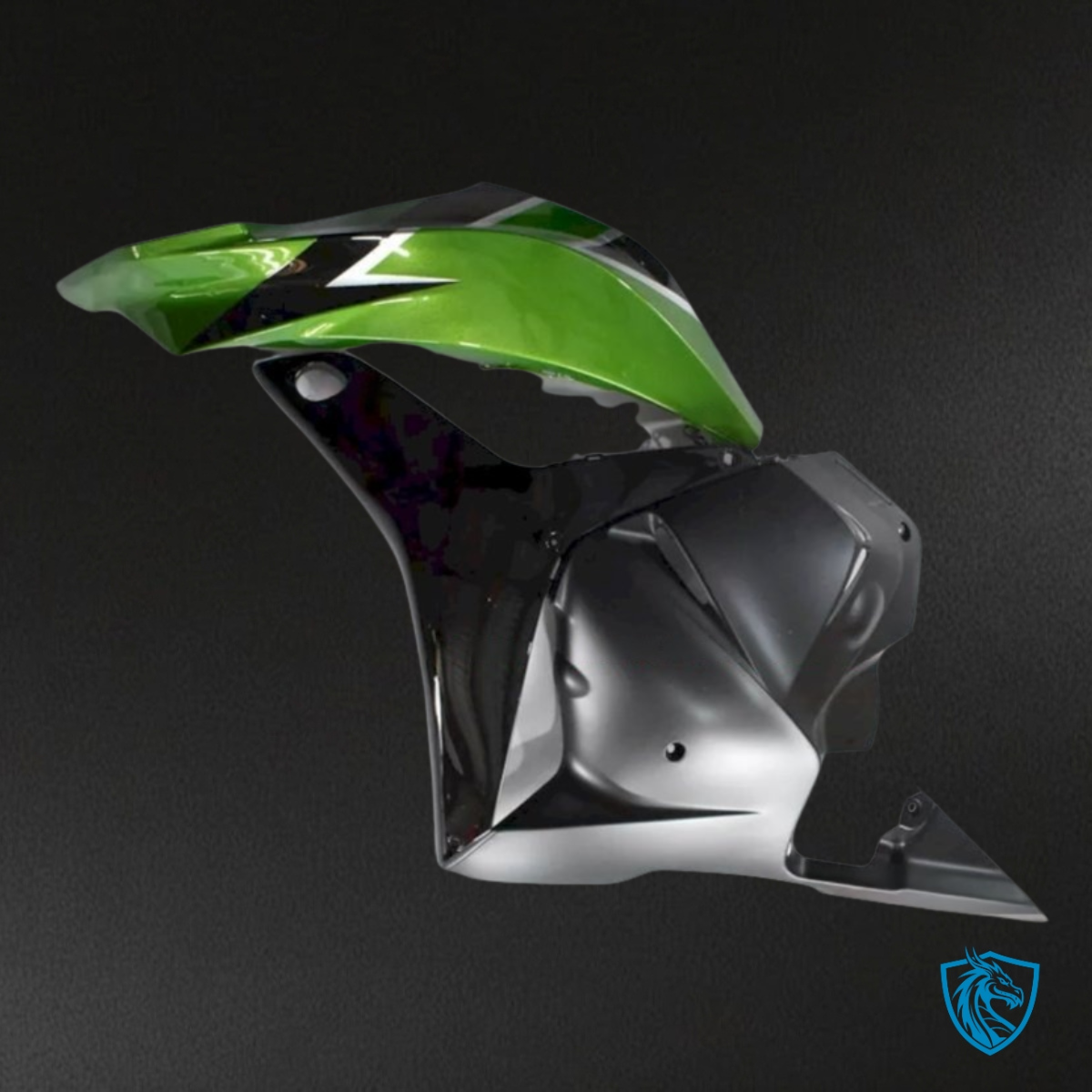 Honda CBR600RR (2009-2012) Black & Green No Logo Fairing Kit - Aftermarket ABS Bodywork