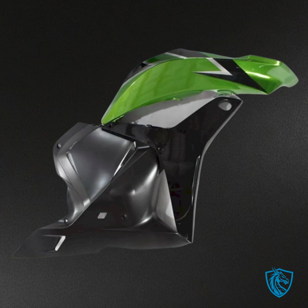 Honda CBR600RR (2009-2012) Black & Green No Logo Fairing Kit - Aftermarket ABS Bodywork
