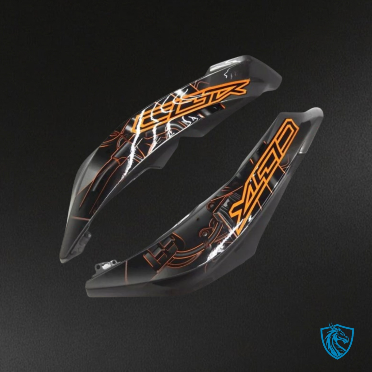Honda CBR600RR (2009-2012) Black, Gray & Orange Print - Custom ABS Fairing Kit