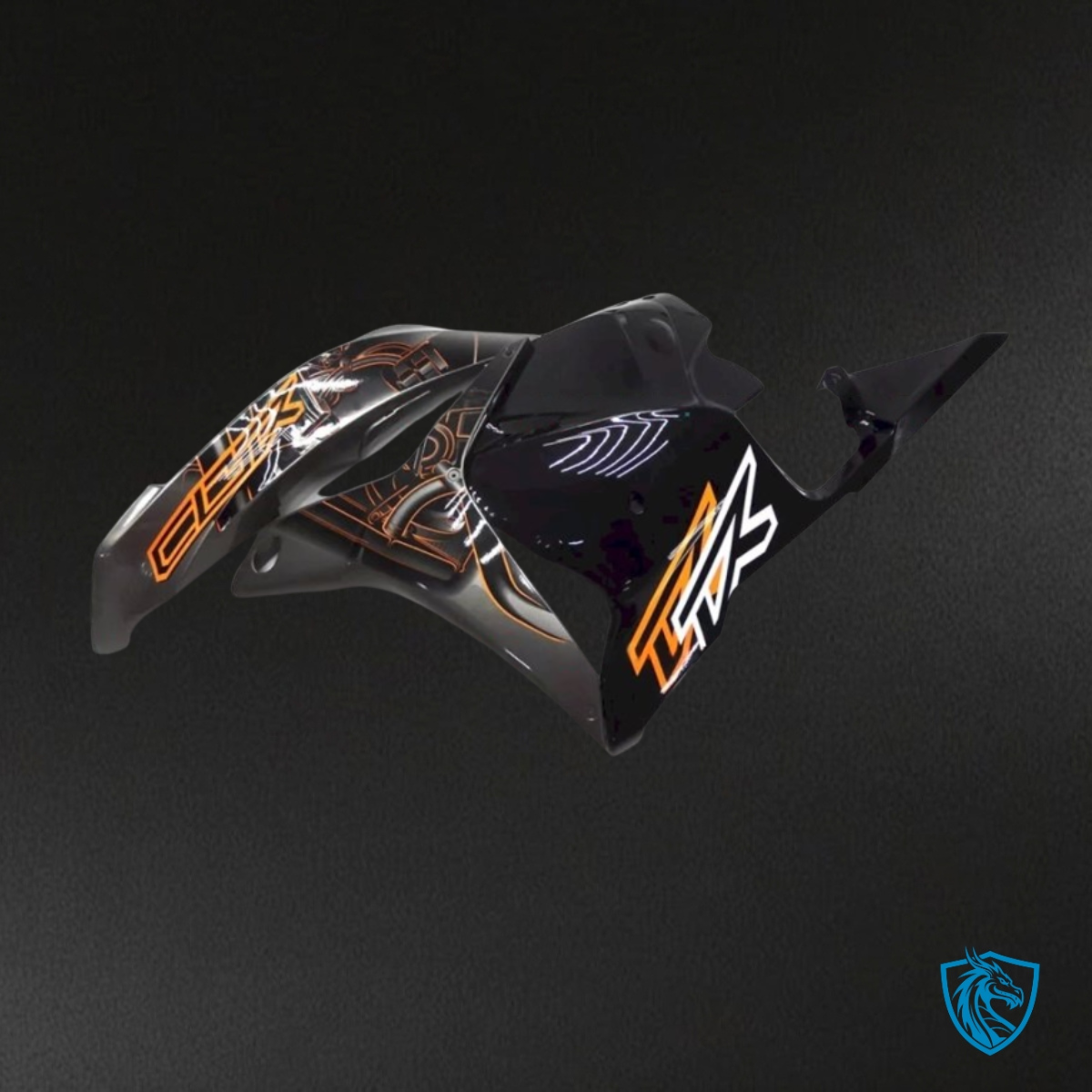 Honda CBR600RR (2009-2012) Black, Gray & Orange Print - Custom ABS Fairing Kit