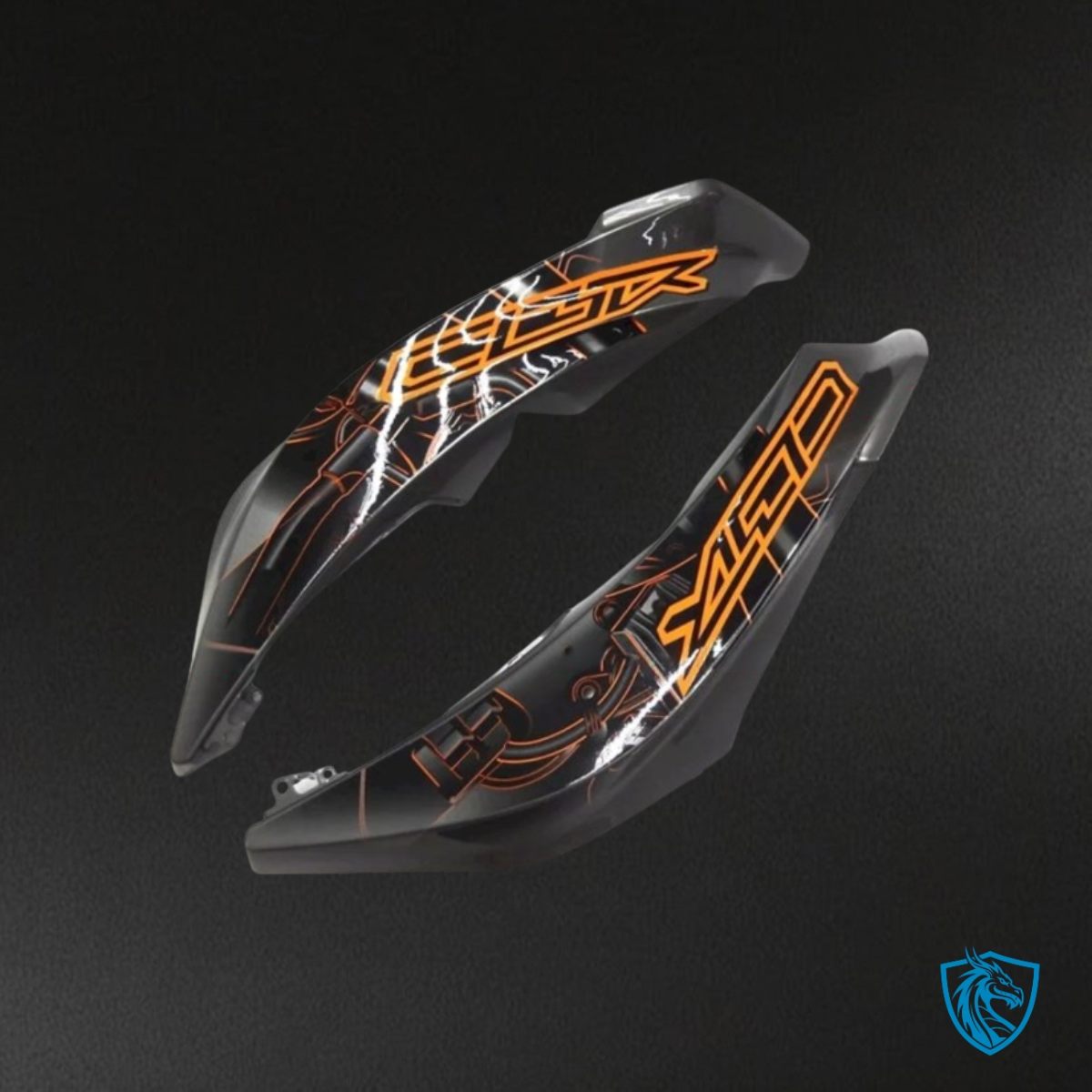 Honda CBR600RR (2009-2012) Black, Gray & Orange Print Fairing Kit | ABS Bodywork