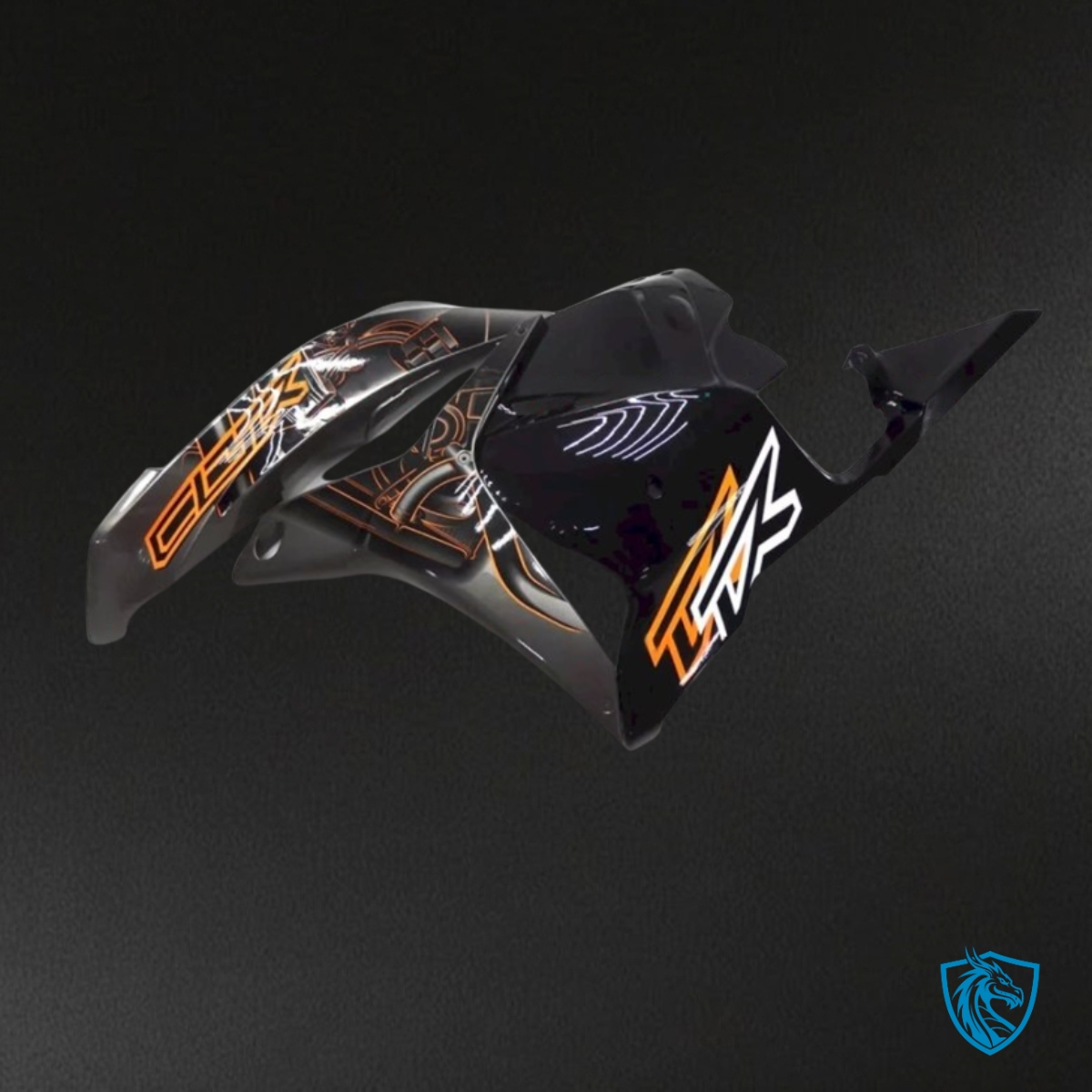 Honda CBR600RR (2009-2012) Black, Gray & Orange Print Fairing Kit | ABS Bodywork