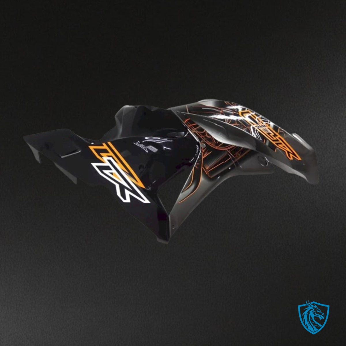 Honda CBR600RR (2009-2012) Black, Gray & Orange Print Fairing Kit | ABS Bodywork
