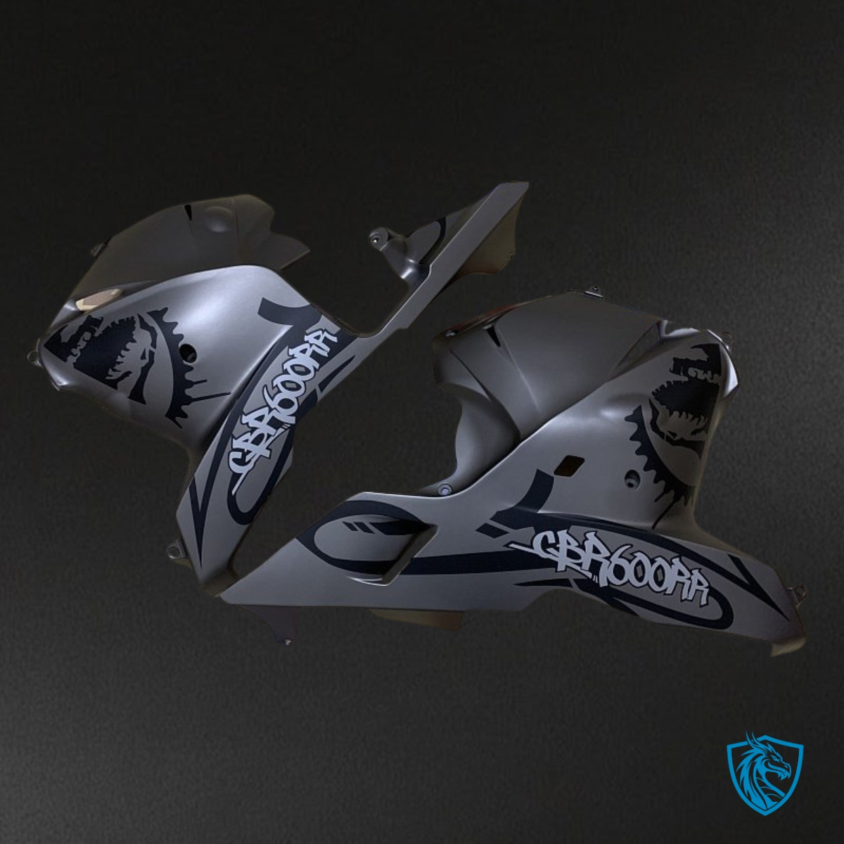 Honda CBR600RR (2009-2012) Black & Gray - Custom ABS Fairing Kit