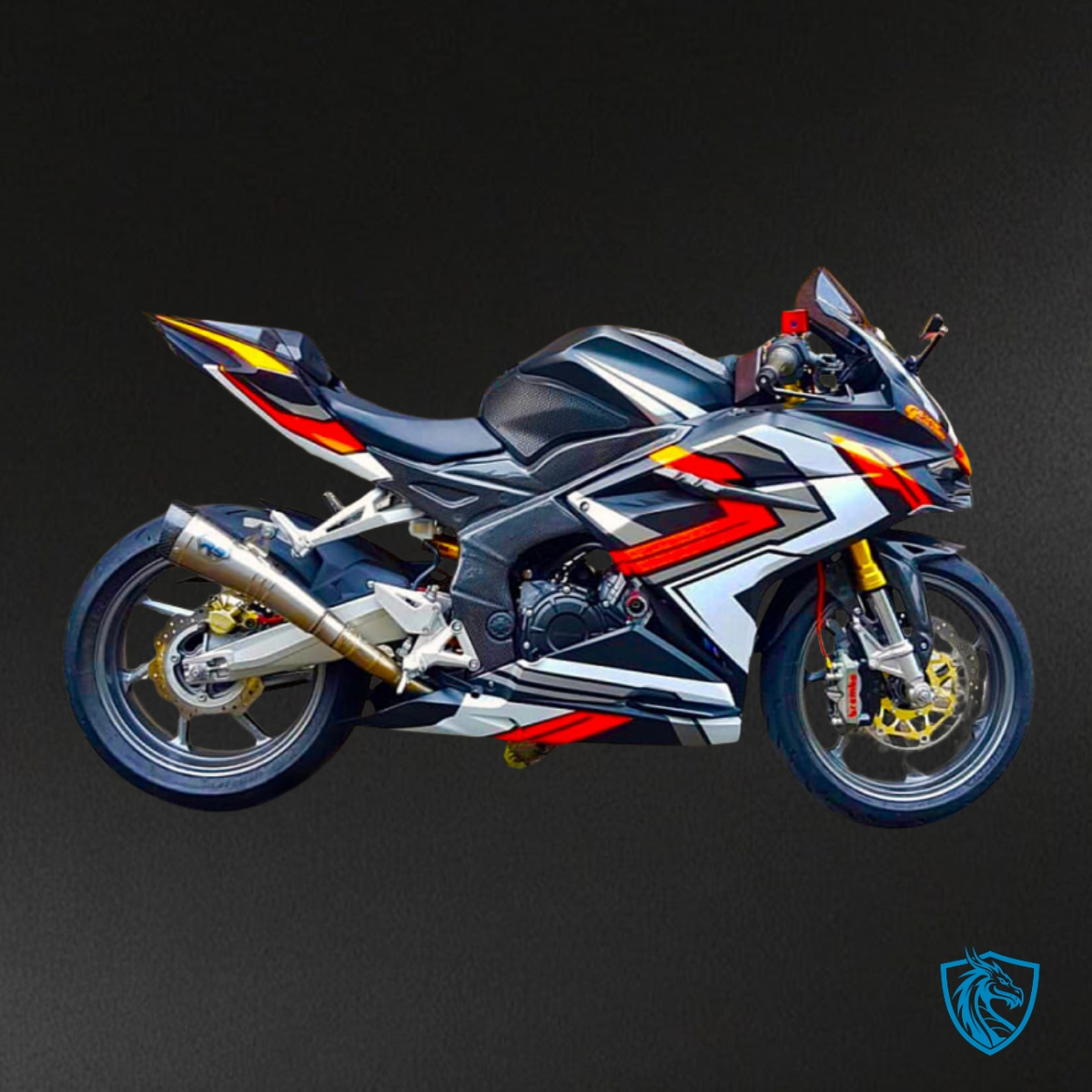 Honda CBR600RR (2009-2012) Black, White & Red - Custom ABS Fairing Kit