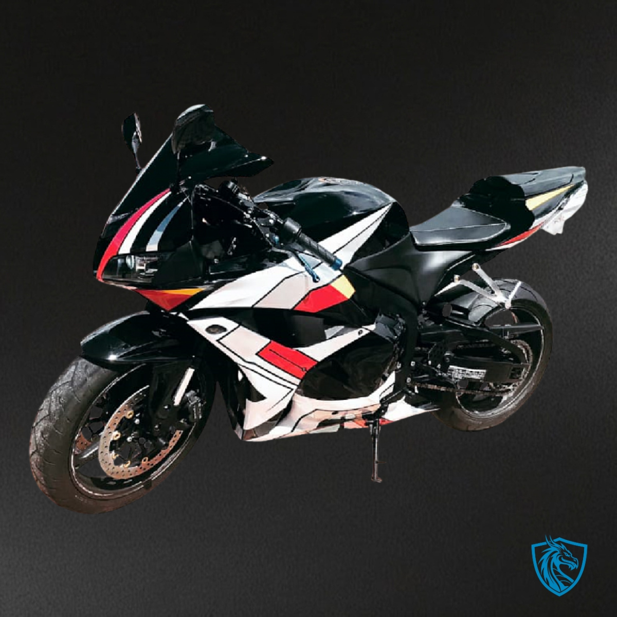 Honda CBR600RR (2009-2012) Black, White & Red - Custom ABS Fairing Kit