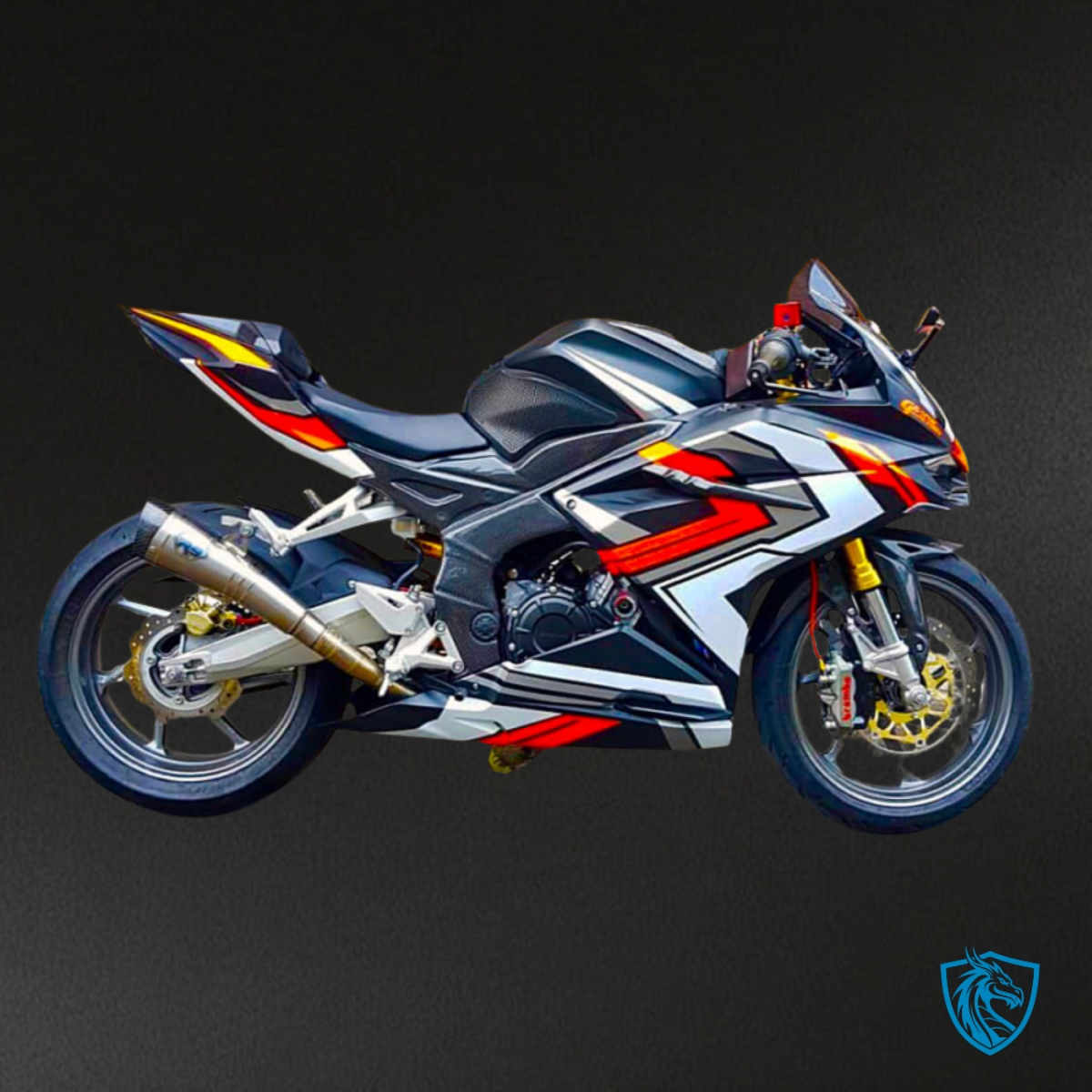 Honda CBR600RR (2009-2012) Black, White & Red - Custom ABS Fairing Kit