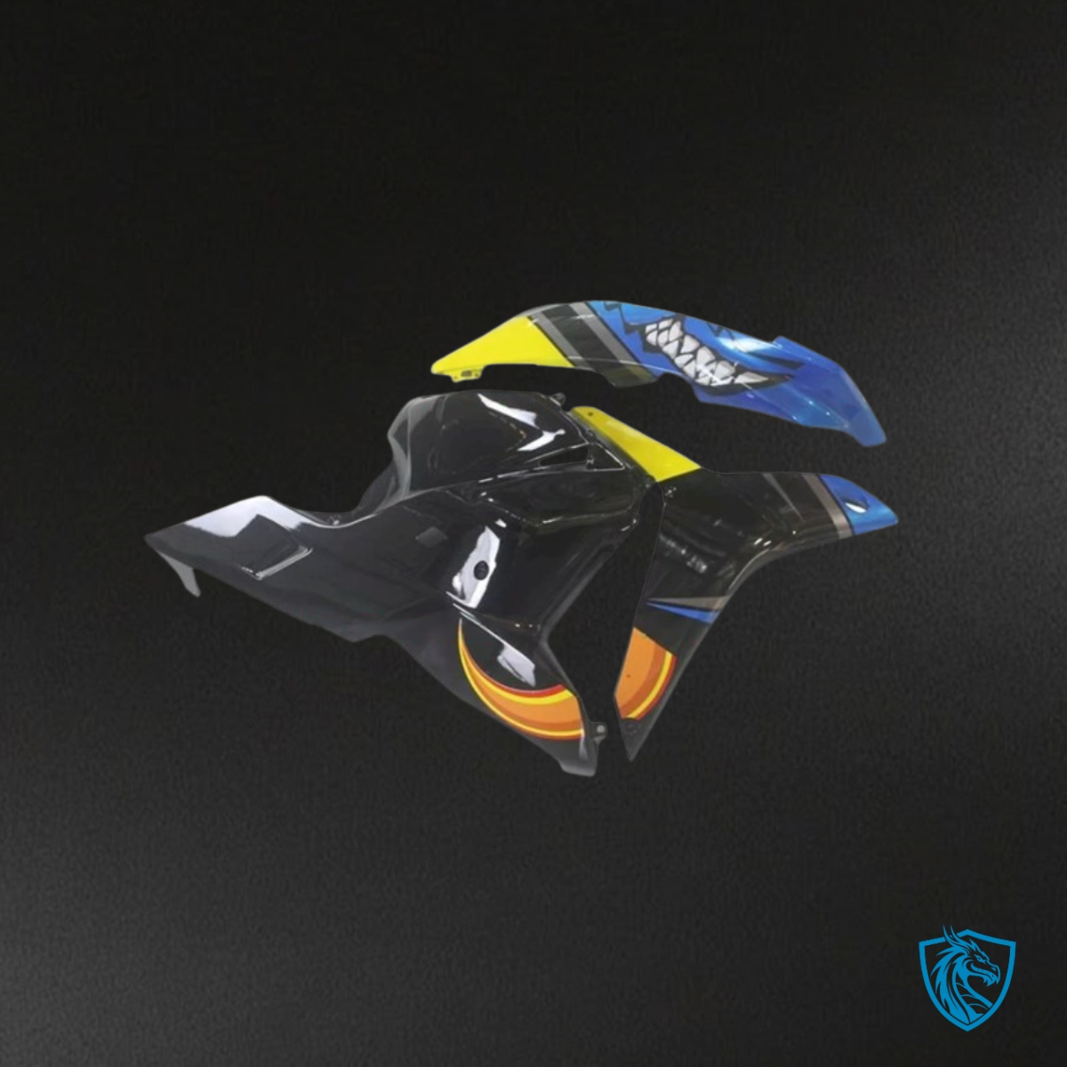Honda CBR600RR (2009-2012) Black, Yellow & Blue Shark Gloss - Custom ABS Fairing Kit