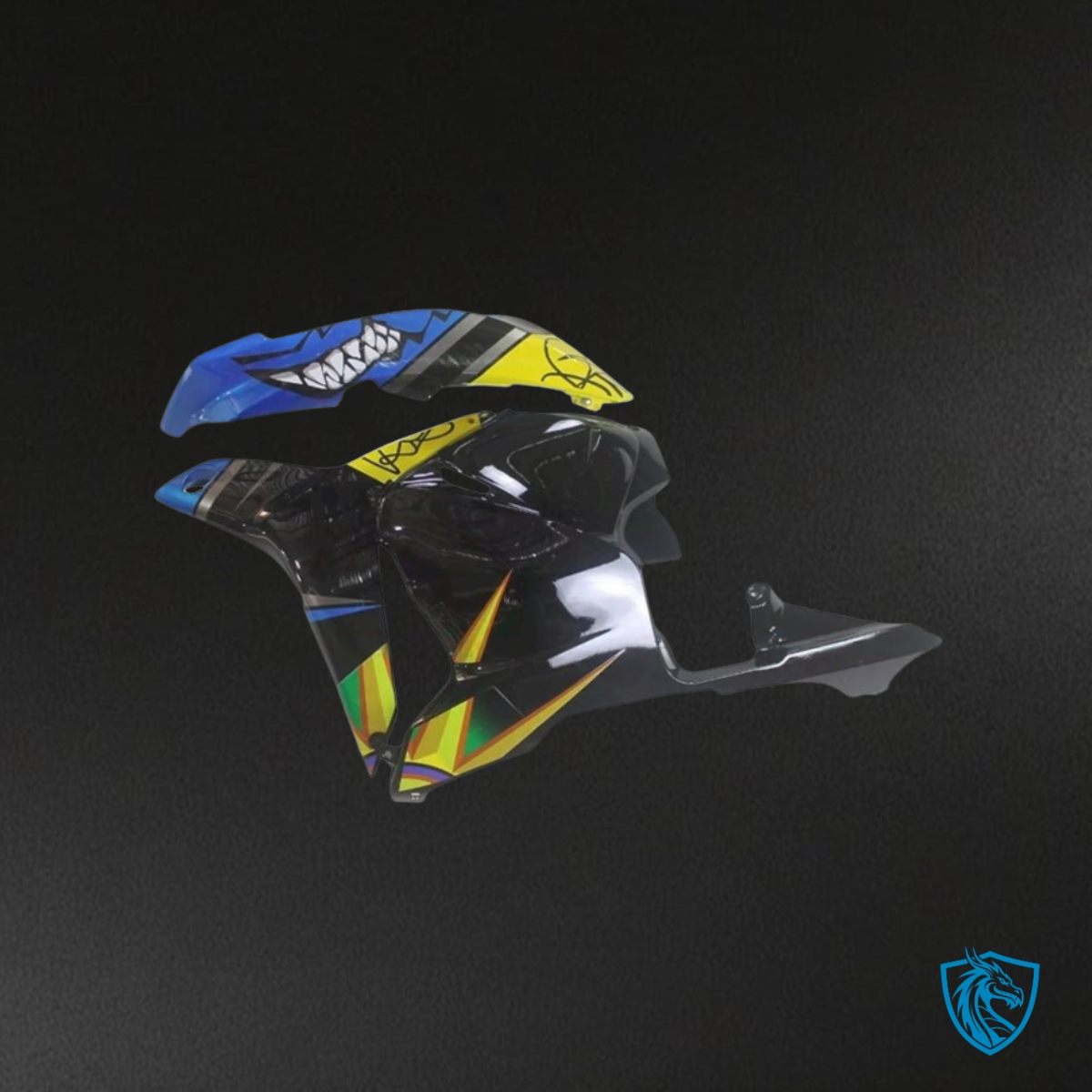 Honda CBR600RR (2009-2012) Black, Yellow & Blue Shark Gloss - Custom ABS Fairing Kit