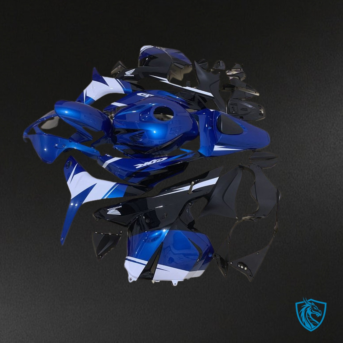 Honda CBR600RR (2009-2012) Gloss Blue & White - Custom ABS Fairing Kit