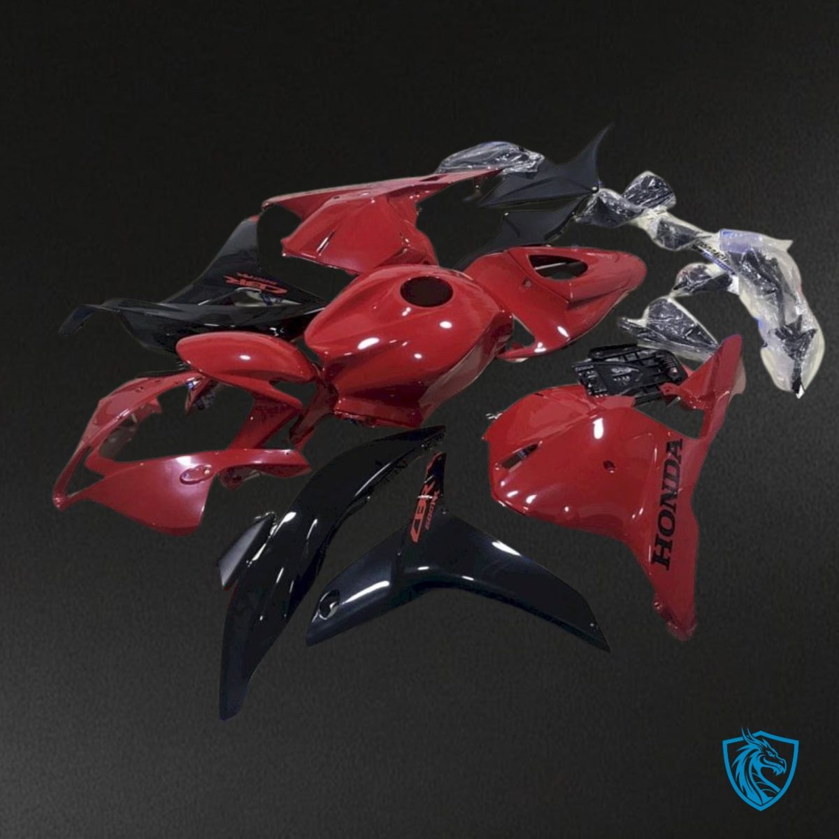 Honda CBR600RR (2009-2012) Glossy Red & Black Fairing Kit - Aftermarket ABS Bodywork