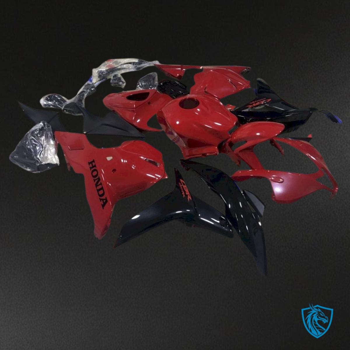 Honda CBR600RR (2009-2012) Glossy Red & Black Fairing Kit - Aftermarket ABS Bodywork