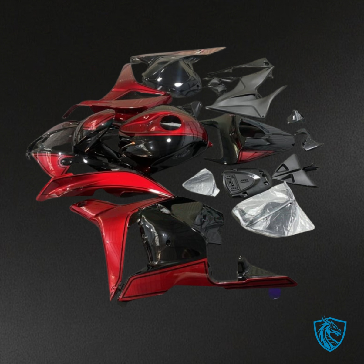 Honda CBR600RR (2009-2012) Red & Black Fairing Kit - Aftermarket ABS Bodywork