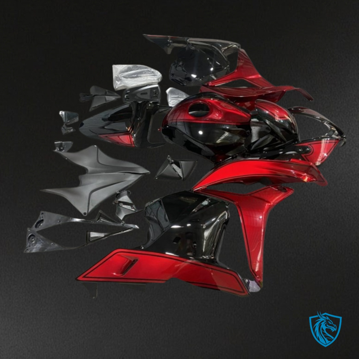 Honda CBR600RR (2009-2012) Red & Black Fairing Kit - Aftermarket ABS Bodywork