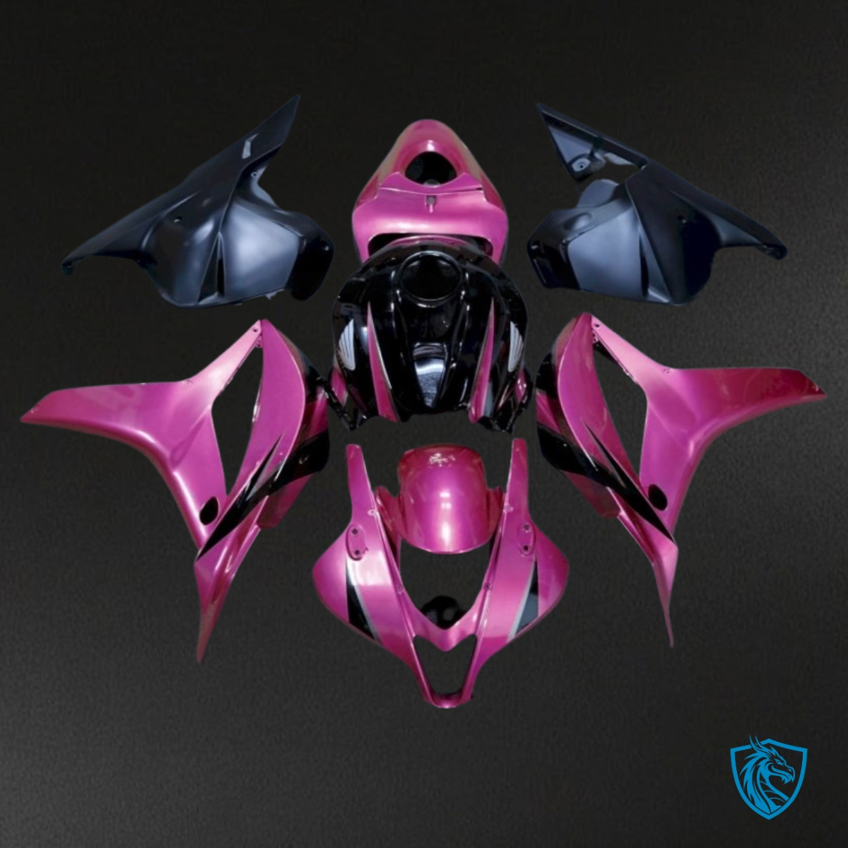 Honda CBR600RR (2009-2012) Black & Pink - Custom ABS Fairing Kit
