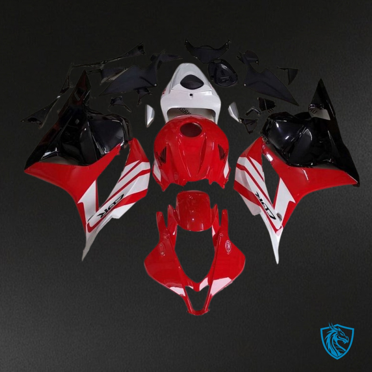 Honda CBR600RR (2009-2012) Red, Black & White Fairing Kit – Aftermarket ABS Bodywork