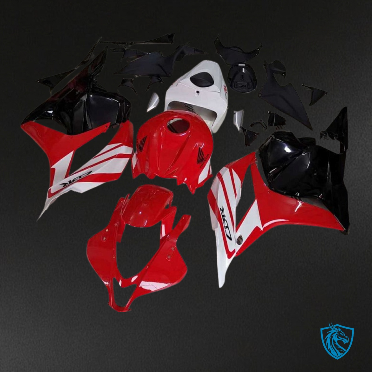 Honda CBR600RR (2009-2012) Red, Black & White Fairing Kit – Aftermarket ABS Bodywork
