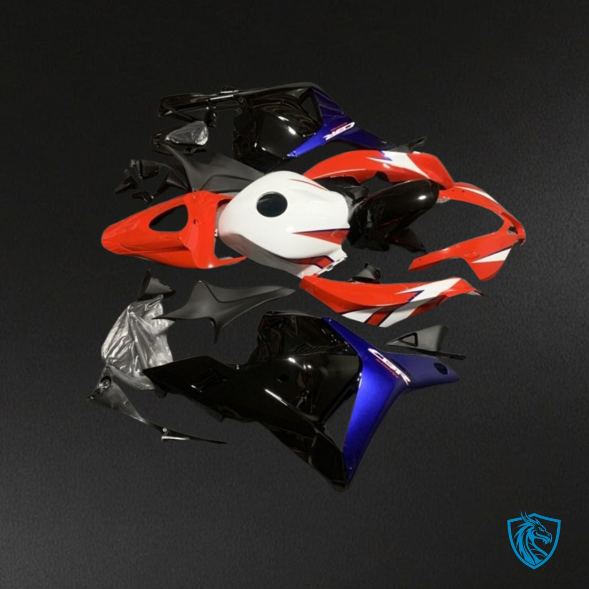 Honda CBR600RR (2009-2012) Red, Blue, Black & White - Custom ABS Fairing Kit
