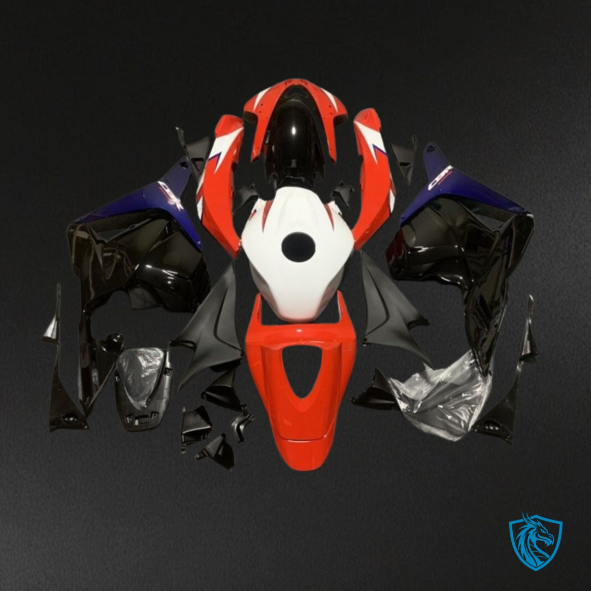Honda CBR600RR (2009-2012) Red, Blue, Black & White - Custom ABS Fairing Kit