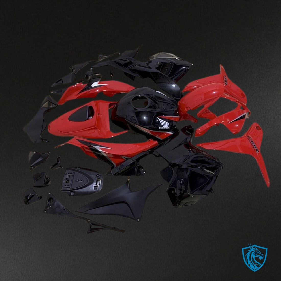 Honda CBR600RR (2009-2012) Red & Black Fairing Kit - Aftermarket ABS Bodywork