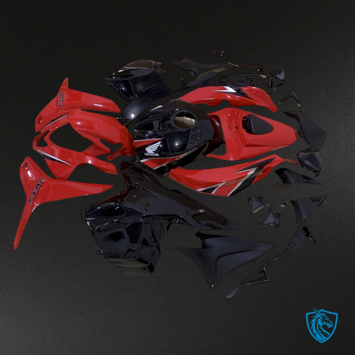 Honda CBR600RR (2009-2012) Red & Black Fairing Kit - Aftermarket ABS Bodywork