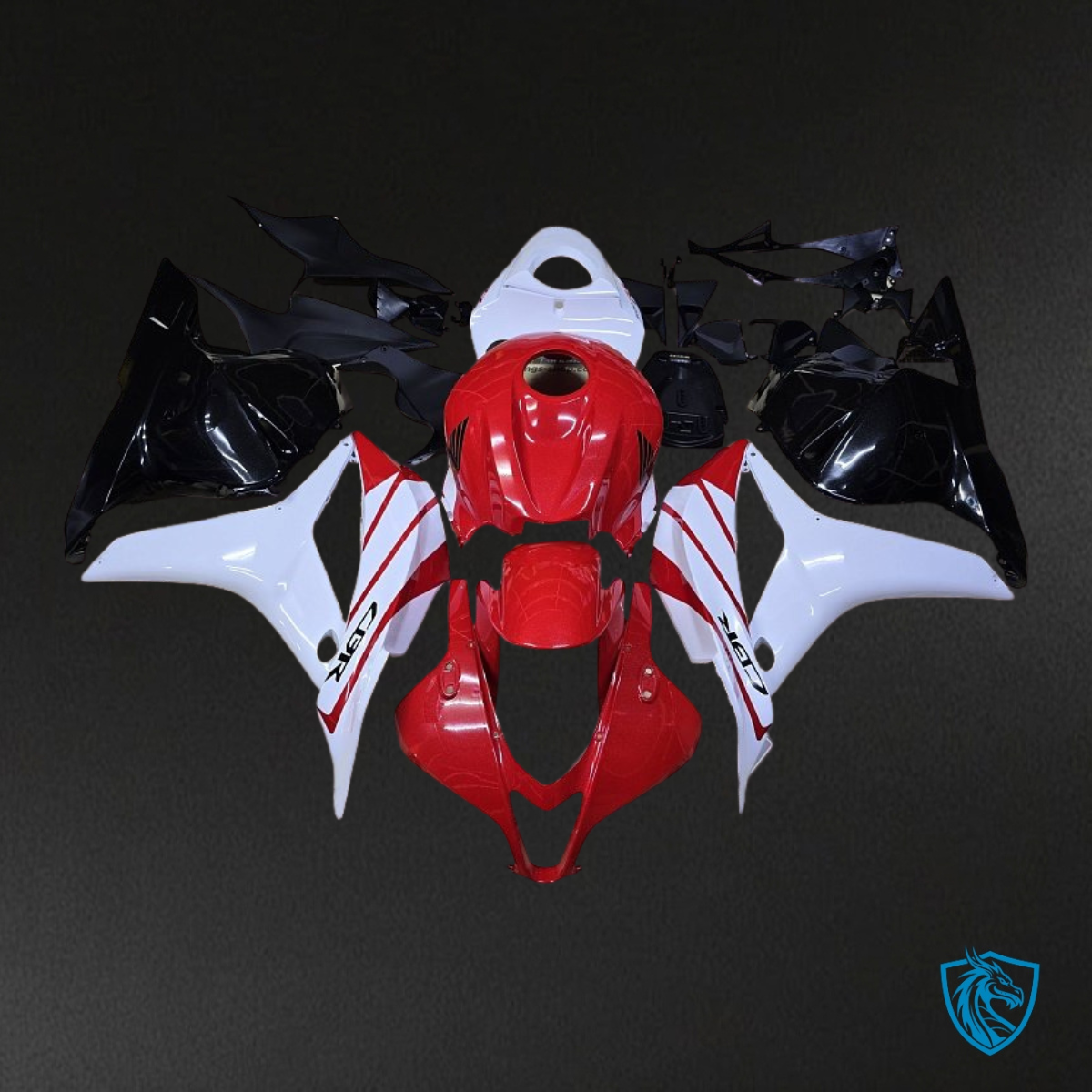 Honda CBR600RR (2009-2012) Glossy Red & White Fairing Kit - Aftermarket ABS Bodywork