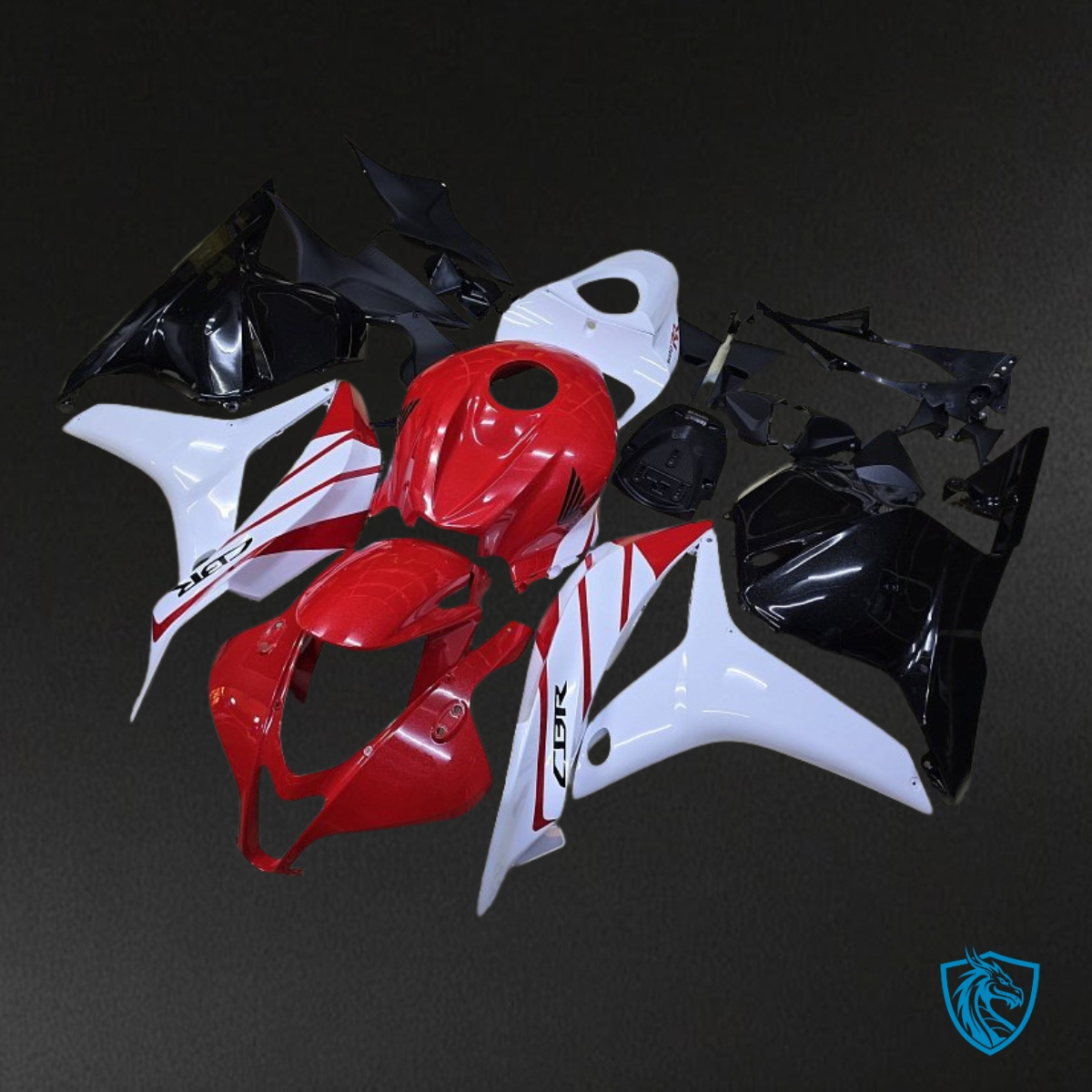 Honda CBR600RR (2009-2012) Glossy Red & White Fairing Kit - Aftermarket ABS Bodywork
