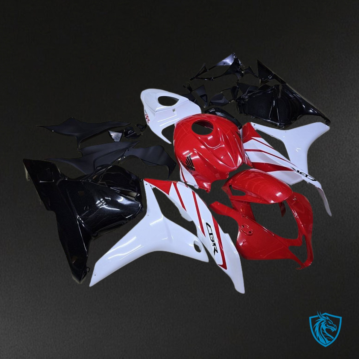 Honda CBR600RR (2009-2012) Glossy Red & White Fairing Kit - Aftermarket ABS Bodywork