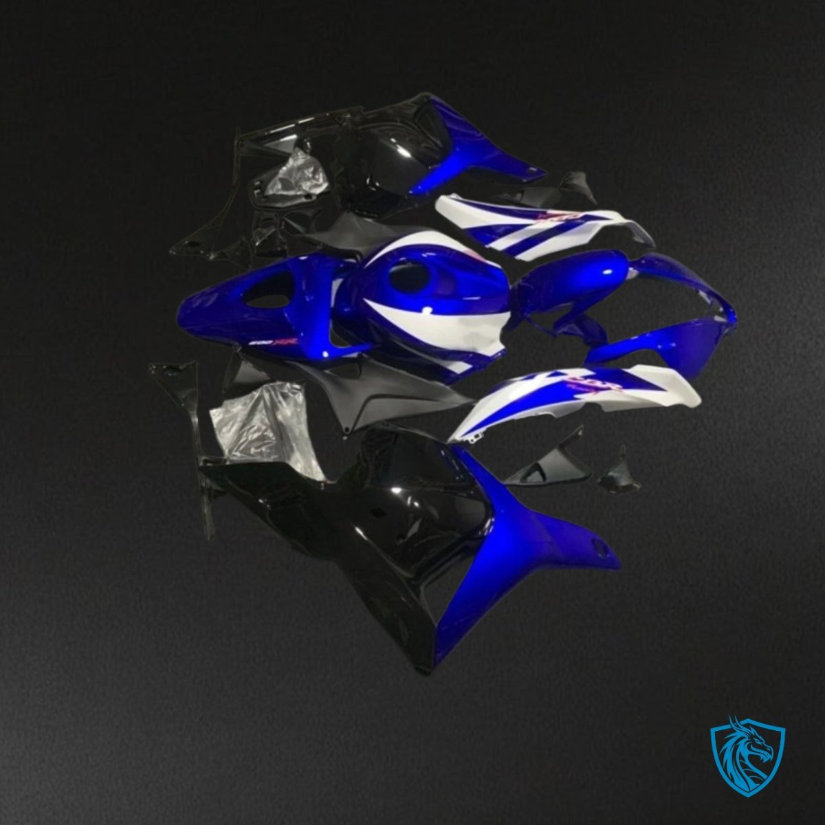 Honda CBR600RR (2009-2012) White, Black & Blue Glossy - Custom ABS Fairing Kit