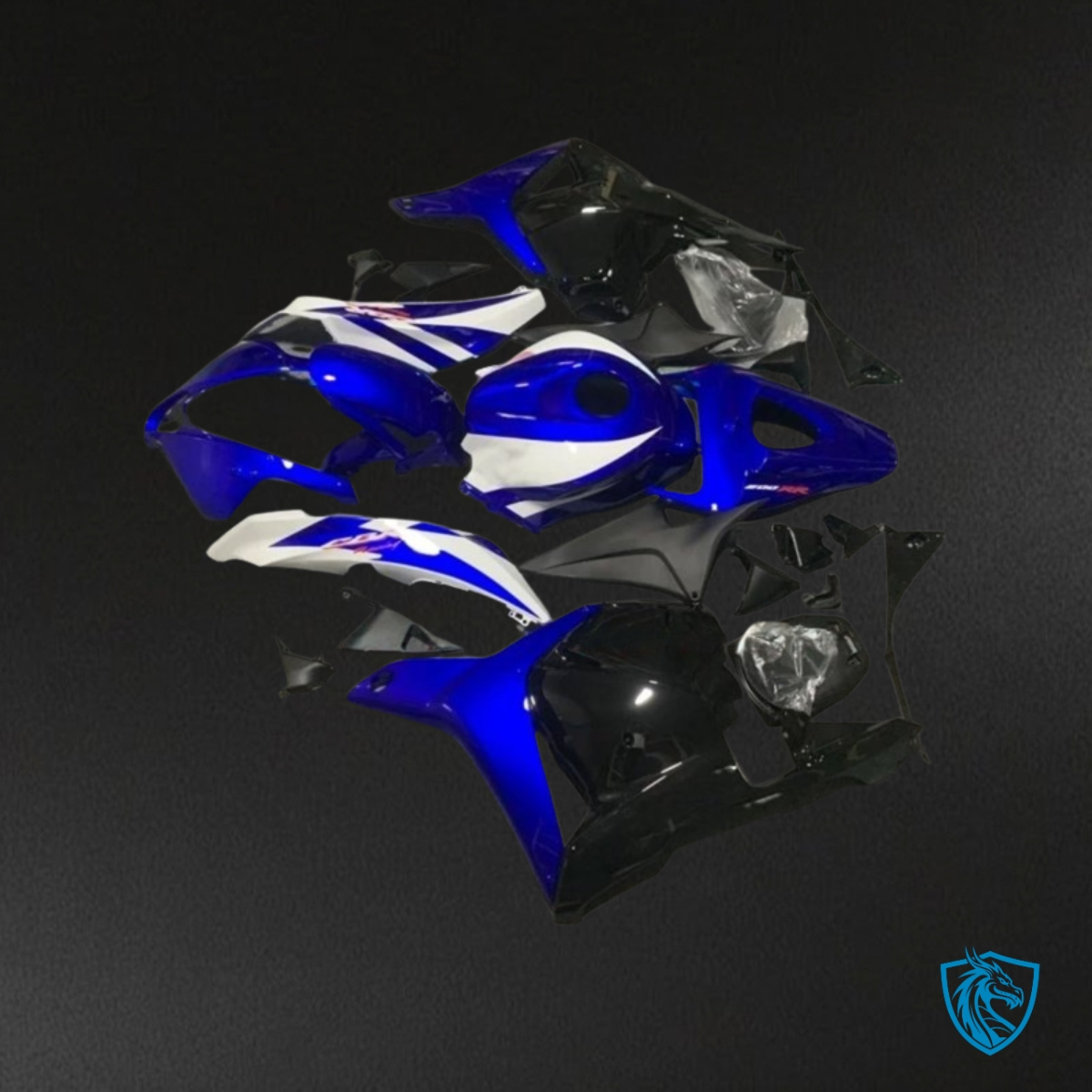 Honda CBR600RR (2009-2012) White, Black & Blue Glossy - Custom ABS Fairing Kit