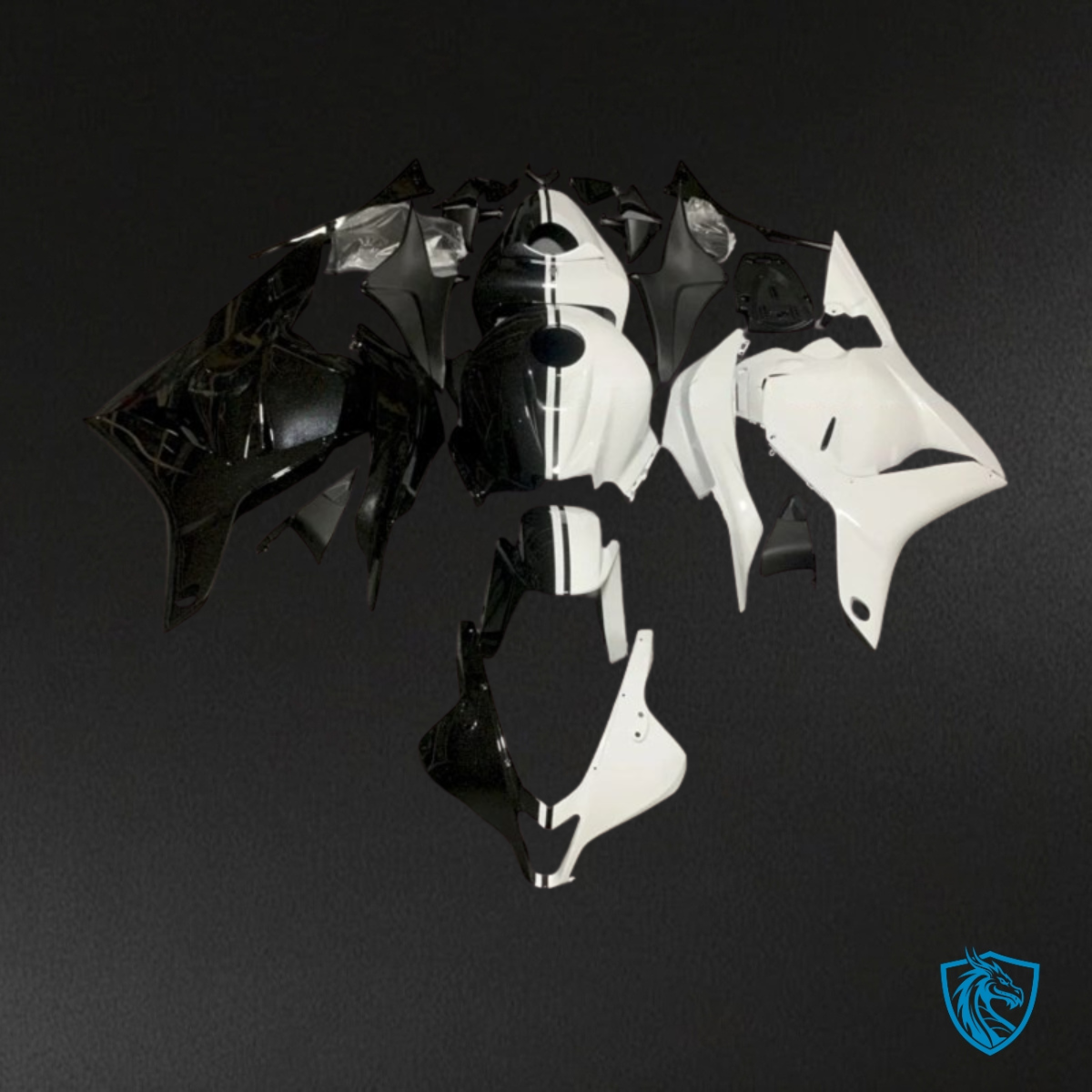 Honda CBR600RR (2009-2012) White & Black – MERGEment Motorcycle Fairings Kit