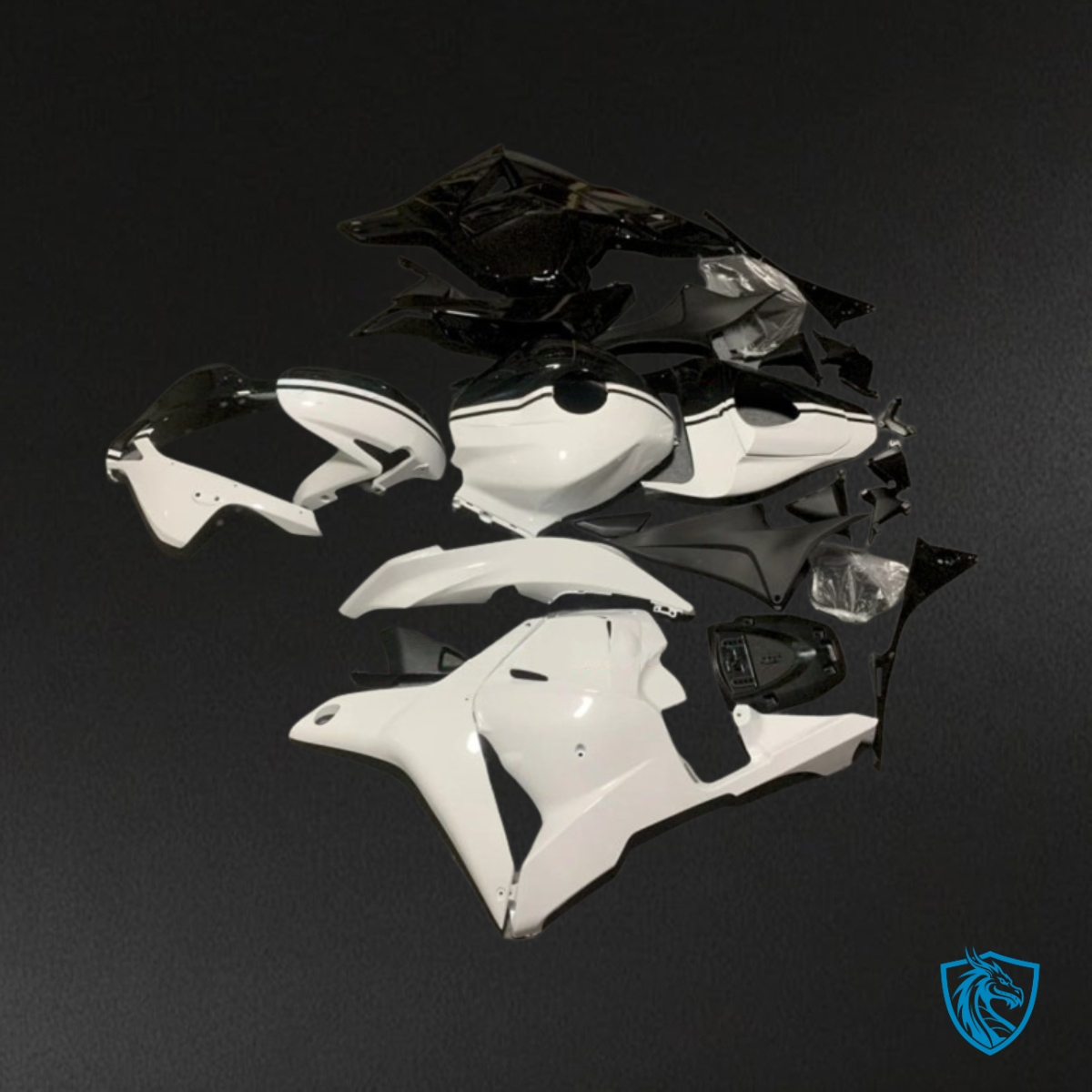 Honda CBR600RR (2009-2012) White & Black – MERGEment Motorcycle Fairings Kit