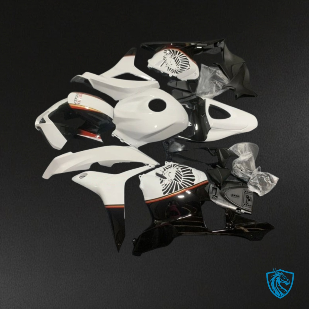 Honda CBR600RR (2009-2012) Glossy White & Black - MERGEment Motorcycle Fairings Kit