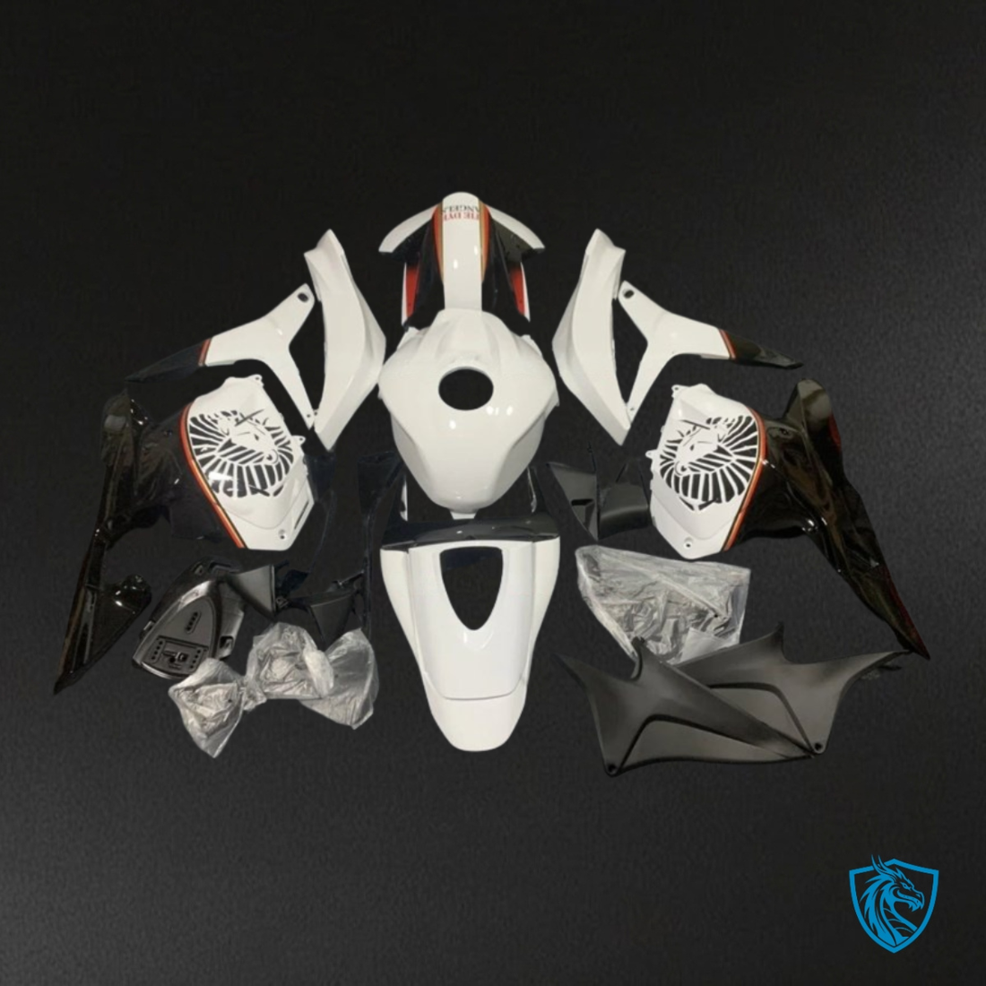 Honda CBR600RR (2009-2012) Glossy White & Black - MERGEment Motorcycle Fairings Kit