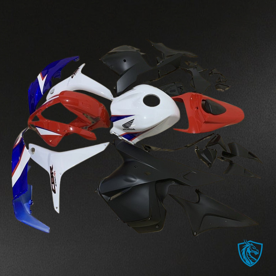 Honda CBR600RR (2009-2012) White, Black & Red - MERGEment Motorcycle Fairings Kit