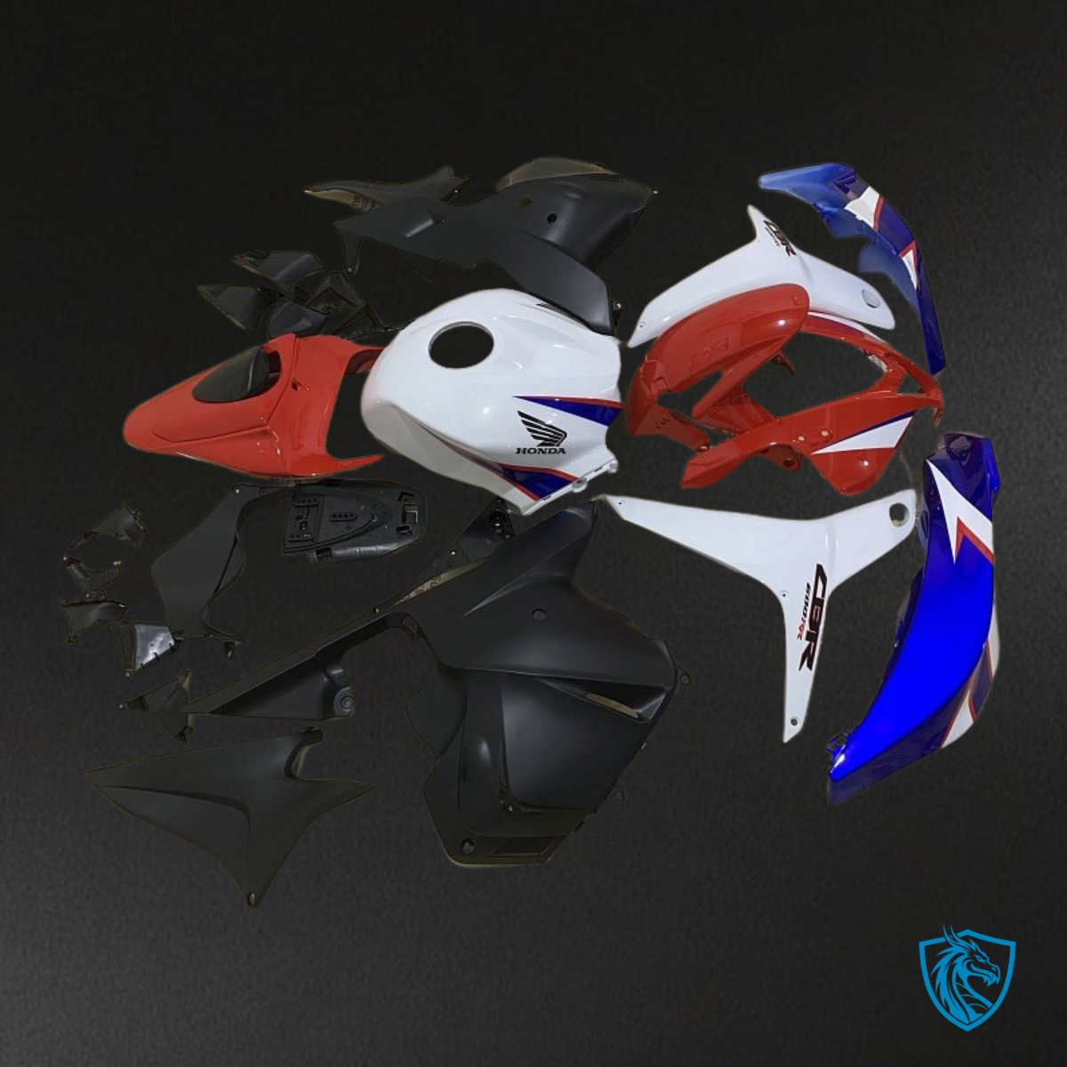 Honda CBR600RR (2009-2012) White, Black & Red - MERGEment Motorcycle Fairings Kit