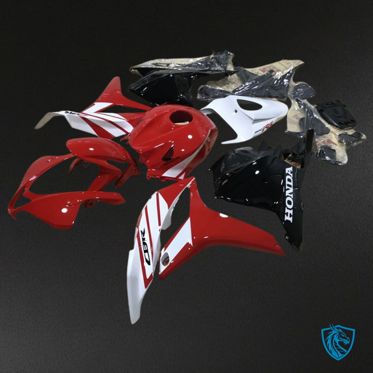 Honda CBR600RR (2009-2012) Glossy Red, White & Black - Custom ABS Fairing Kit