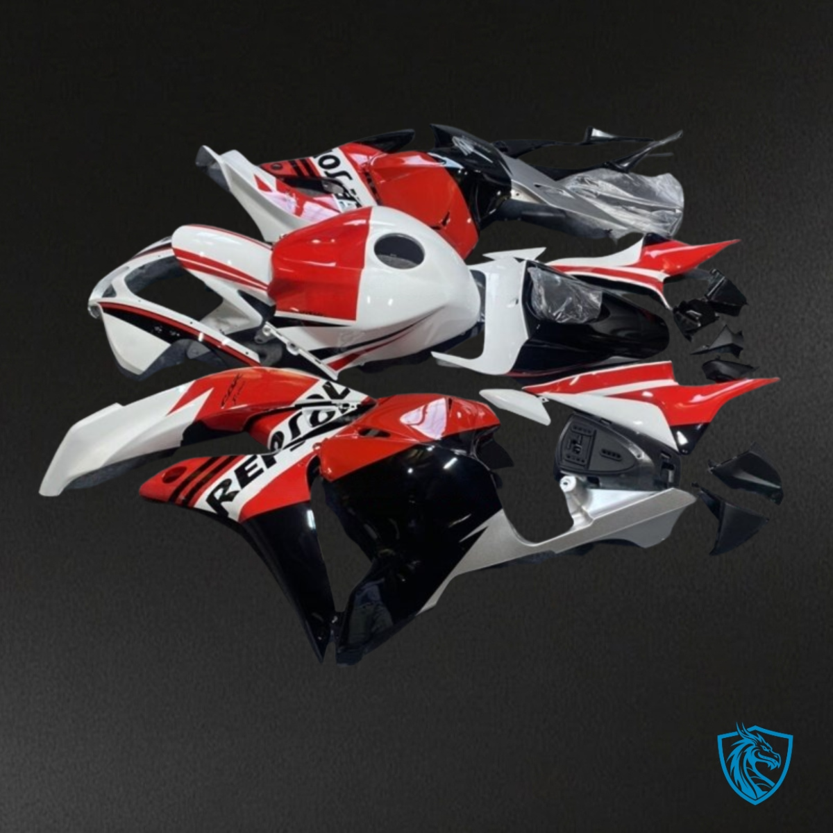 Honda CBR600RR (2009-2012) White, Red & Black Repsol - MERGEment Motorcycle Fairings Kit